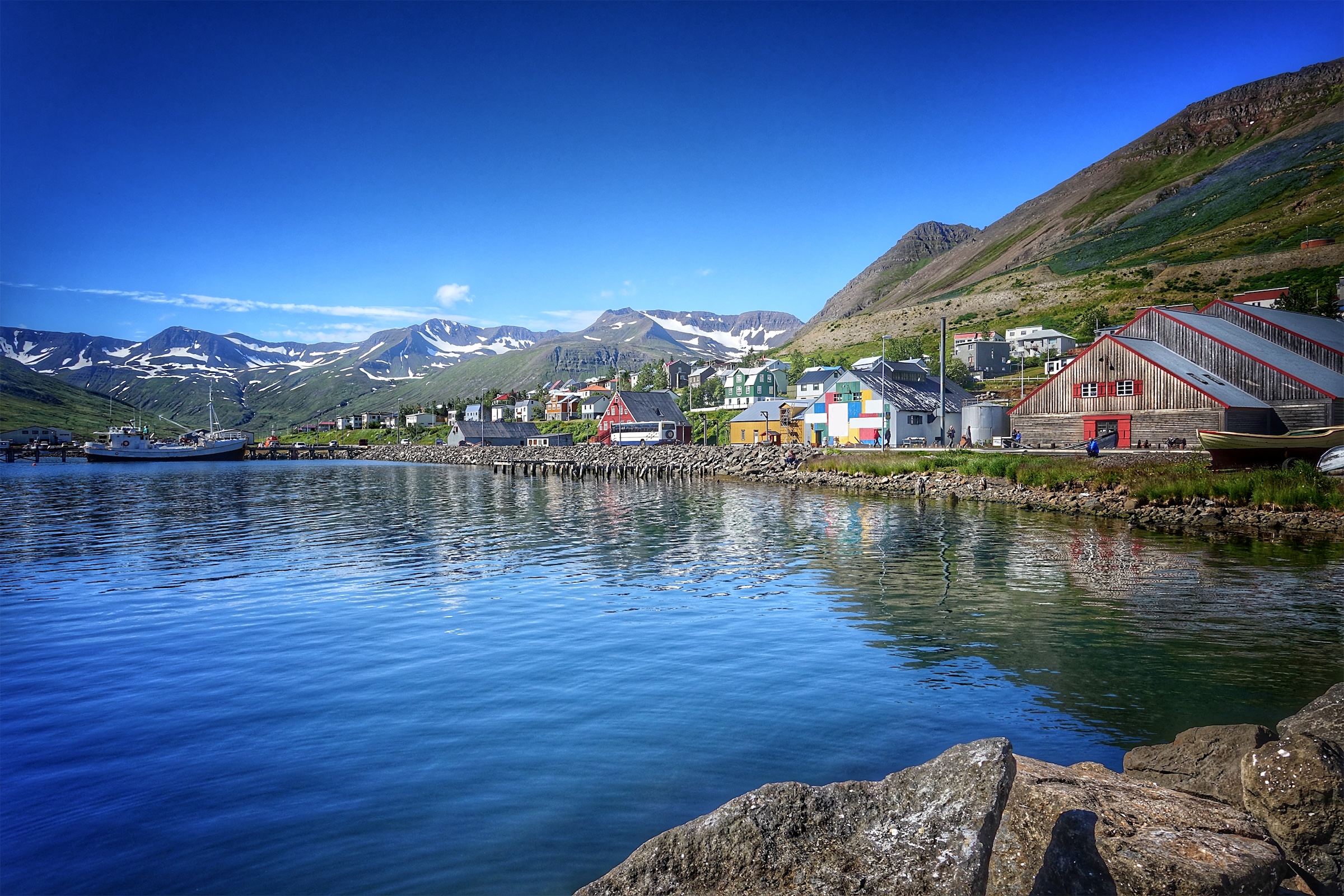 Ferry to Iceland off the east coast near Seyðisfjörður
